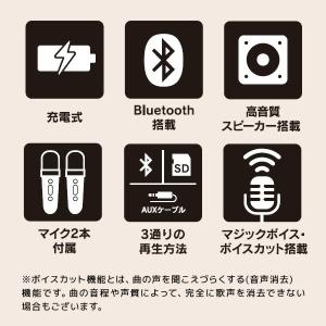 MINI カラオケマイク&スピーカー USB充...の詳細画像2