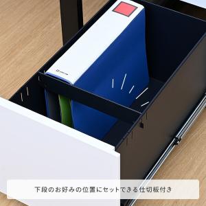デスクワゴン 3段 キャスター付き 鍵付き 幅...の詳細画像5
