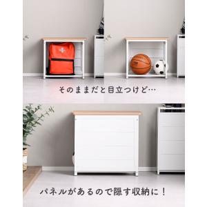 隠せるパネル付き 玄関収納 ベンチ 玄関 椅子...の詳細画像2