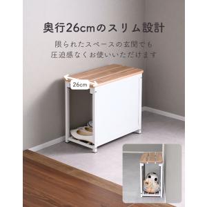 隠せるパネル付き 玄関収納 ベンチ 玄関 椅子...の詳細画像4