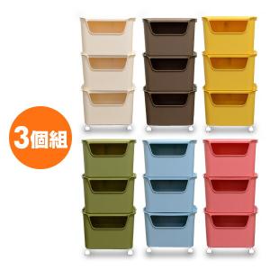 収納ケース 収納ボックス ふた付き  日本製 3個組 カタス ハコL3個/ふた付き/キャスター付き