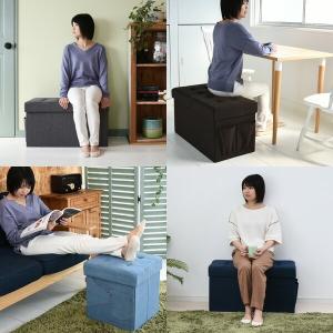 収納スツール ワイド 幅76 収納ボックス フ...の詳細画像4