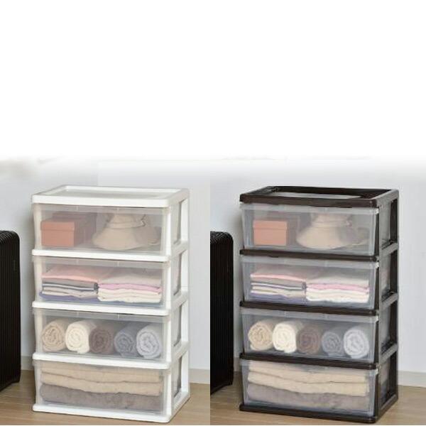 クローゼットチェスト(幅54cm) 4段 SI-W4 プラスチックケース 収納ケース 収納ボックス ...