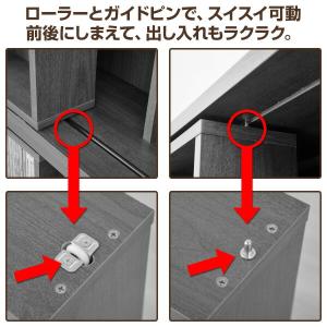 本棚 大容量 2個組 スライド本棚 ダブルスラ...の詳細画像5