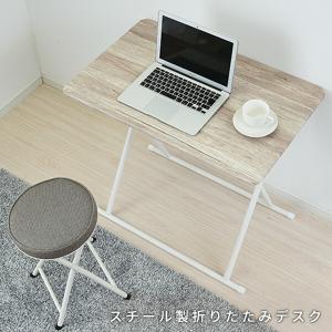 折りたたみテーブル 簡単組立 幅80 奥行51...の詳細画像1