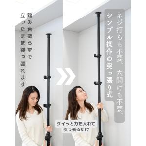 天井突っ張り式 ポールハンガー 突っ張りラック...の詳細画像5