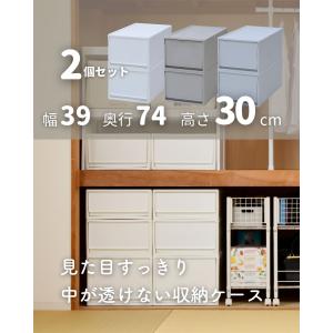 2個組 L 中が透けない 収納ケース 引き出し...の詳細画像1