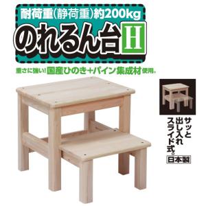 国産・完成品 2段式木製踏み台(高さ約40cm...の詳細画像1