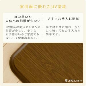 こたつ 天板 80×80cm 正方形 UV塗装...の詳細画像2