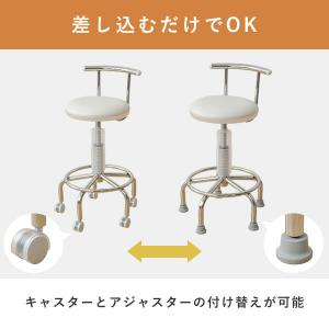 小まわりチェア カウンターチェア キャスター付...の詳細画像5