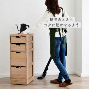キッチンワゴン キャスター付き 木製 スリム ...の詳細画像4