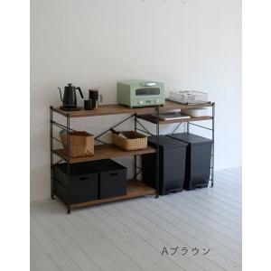 ラック 棚 木製棚板 3段 幅65 奥行き41...の詳細画像4