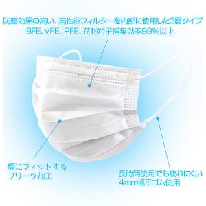 サージカルマスク 医療用 3層 フリーサイズ ...の詳細画像3