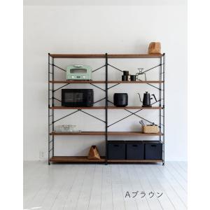 ラック 棚 木製棚板 5段 幅85.5 奥行き...の詳細画像4
