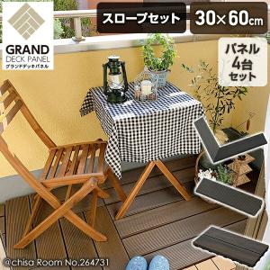 グランドデッキパネル 人工木 幅30×奥行60cm 4枚+スロープセット