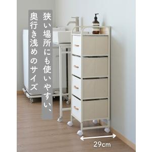 スリム チェスト キャスター付き 4段 幅31...の詳細画像2
