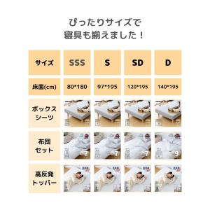 ベッド 脚付きマットレス セミシングルショート...の詳細画像4