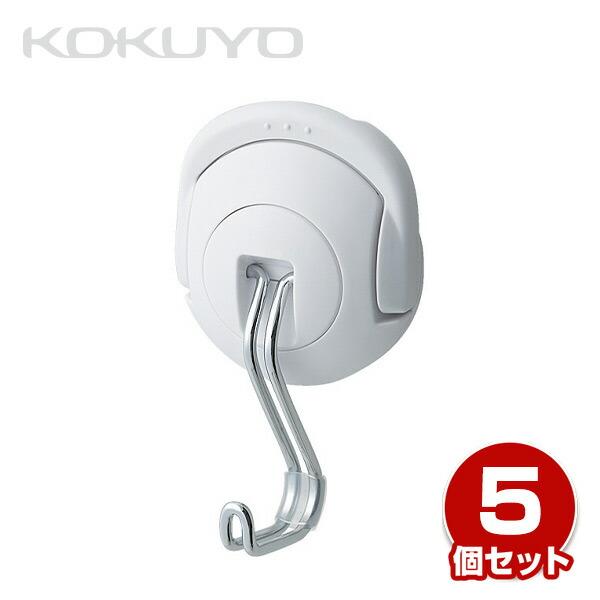 超強力 マグネットフック タフピタ (最大保持荷重5kgf) 5個セット フク-225W ホワイト ...