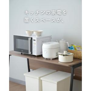 家電下 スライドテーブル 幅80 ステンレス棚...の詳細画像1