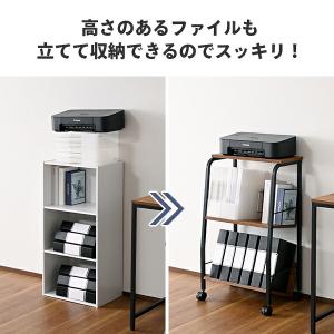 ファイルワゴン サイドワゴン 2段 上棚付き ...の詳細画像4