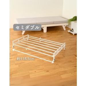 布団収納ラック 幅伸縮式 棚1段 キャスター付...の詳細画像3