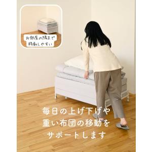 布団収納ラック 幅伸縮式 棚1段 キャスター付...の詳細画像5