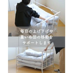 布団収納ラック 幅伸縮式 棚1段 キャスター付...の詳細画像5