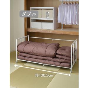 布団収納ラック 幅伸縮式 棚2段 キャスター付...の詳細画像4