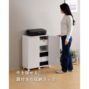扉付き サイドワゴン A4対応 キャスター付き...の詳細画像1