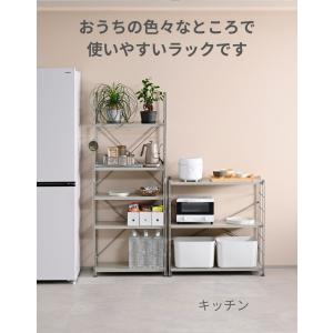 ラック 棚 木製棚板 3段 幅65 奥行き34...の詳細画像3