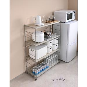 ラック 棚 木製棚板 4段 幅65 奥行き34...の詳細画像4
