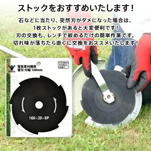 電気草刈機専用替刃 刈幅160mm 8枚刃 A...の詳細画像3