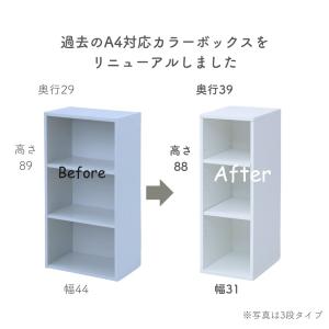 カラーボックス 3段 A4 奥深 可動棚 耐荷...の詳細画像1
