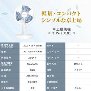 扇風機 卓上 小型 卓上扇風機 山善 ミニ扇風...の詳細画像1