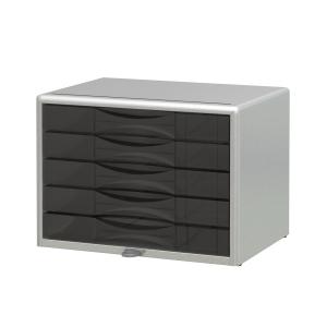 横型 シルバー 鍵付レターケース Ａ４ ５段