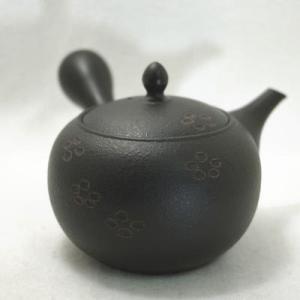 萬古焼 松鶴紋漢詩彫 横手急須 清泉堂 酔月造（四日市無形文化財