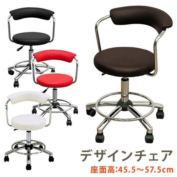 オフィスチェア ワーキングスツール 丸椅子 合成皮革 キャスター付き 高さ調節 昇降式