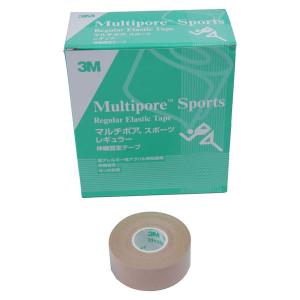 スリーエム 3M マルチポア スポーツ レギュラー 伸縮固定テープ 12巻入 25mm×5m テーピング スポーツ用テープ 撥水 しっかり固定 70デニール オールマ