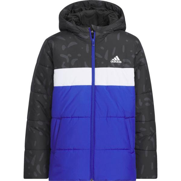 adidas アディダス カラーブロック パデッドジャケット キッズ アウター パーカー 中わた 防...