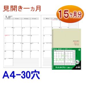 2022年ダイアリー ルーズリーフリフィル A4 30穴 C-957