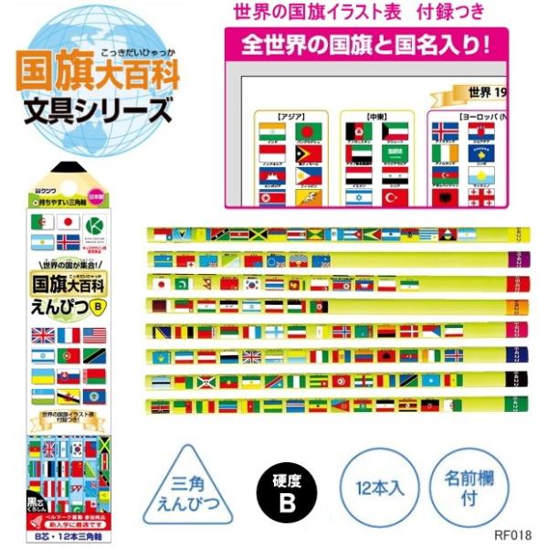 世界の国旗　三角鉛筆　B　国旗大百科文具シリーズ