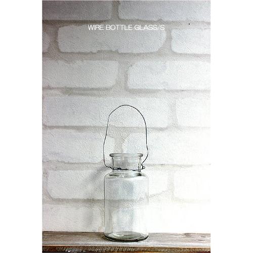 ワイヤーボトルグラス S WIRE BOTTLE GLASS 雑貨 花器 器 おしゃれ 吊り下げ 壁...