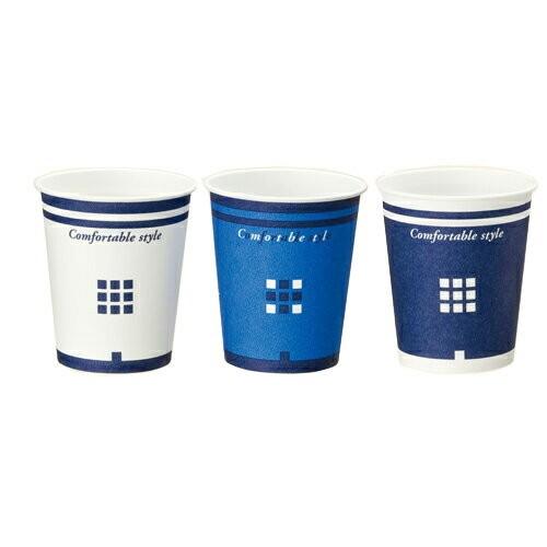 サンナップ 紙コップ5オンス_デザイナーズカップ150ml 3色アソート 2400個