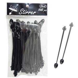 マドラースプーン130mm黒 1000本（100本×10袋）