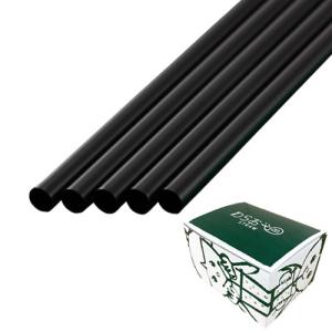 ストレートストロー裸6mm×210mm 黒 500本の商品画像