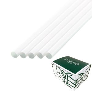 ストレートストロー裸6mm×210mm 白 500本