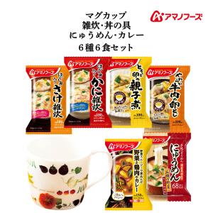 アマノフーズ フリーズドライ マグカップ と ちょっと ご飯 ６種6食 セット 常温保存 非常食 母の日 2024 新生活 ギフト