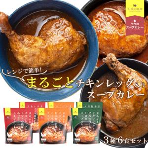 レトルト食品 レトルトカレー チキンレッグ 入り スープカレー 3種6食 詰め合わせ セット 国産 素材 高級 父の日 2022 内祝い ギフト