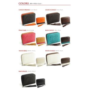 財布 日本製 Pacca 本革 レディース 本革 アラベスク ジッパー 二つ折り財布 日本製 ラウンドファスナー 二つ折り Pacca Pacca イーモノ