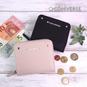財布 レディース 二つ折り財布 ラウンドファスナー ジッパー 小さい財布 ロゴ かわいい コンバース CONVERSE おしゃれ カジュアル サイフ